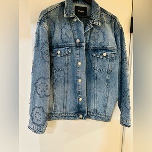 Maje, Bistrass Studded Denim Jacket, overfit